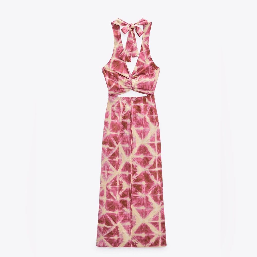 NWOT Zara printed halter dress